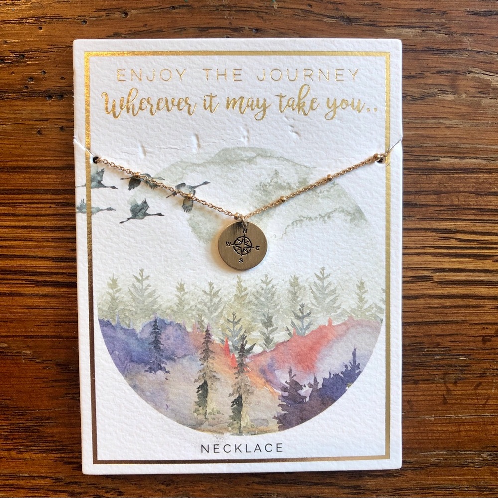 NWT Francesca’s wanderlust compass necklace